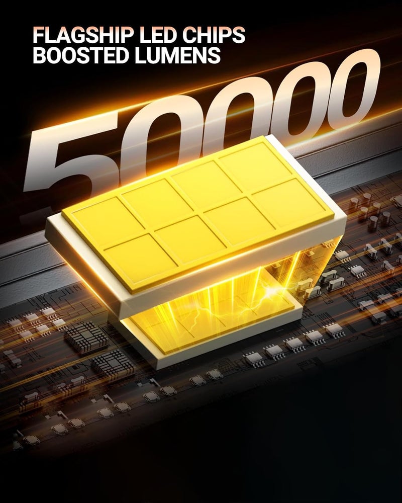SEALIGHT 9005/HB3 H11/H9/H8 لمبات المصابيح الأمامية LED مجموعة، 90000 لومن 10X سطوع 6500K ضوء النهار الأبيض، 25000 دورة في الدقيقة مروحة تبريد لمبات، عبوة من 4 - Image 4